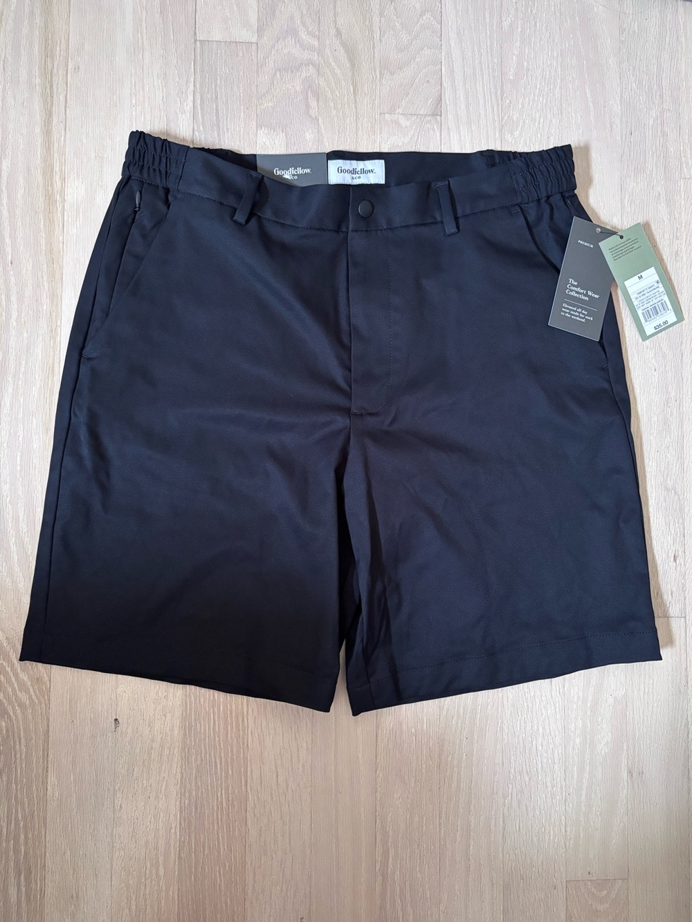 Goodfellow & Co Black Comfort Wear 8" Flat Front Shorts size Medium